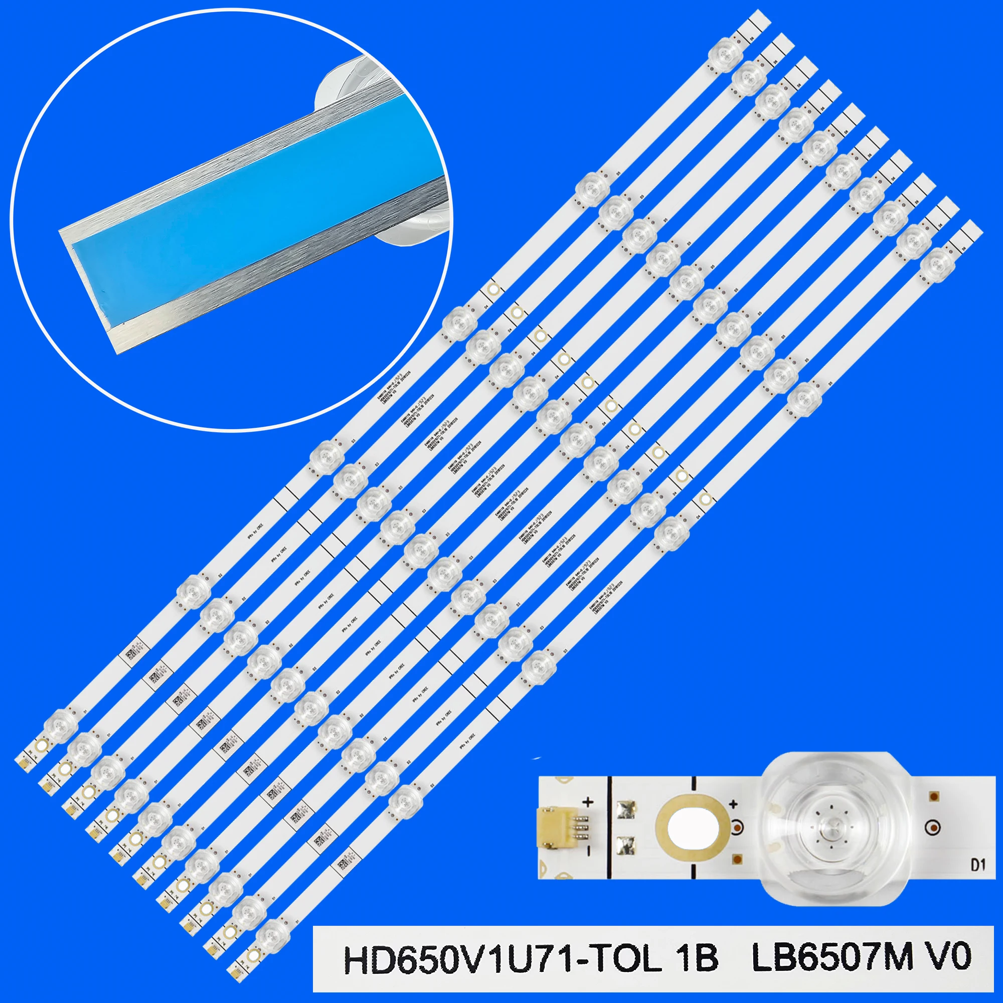 

LED Backlight strip For H65B7300 HE659XH LB65084 V0 HD650S1U81-K1+2019052801 LB6507M CRH-BX65S1U013030T10068BR-REV1.1