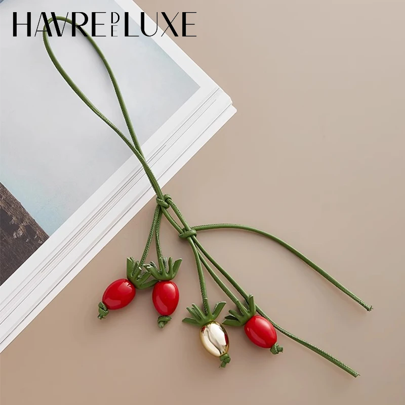 Berry raspberry blackberry tomato cowhide bag charm for women's bag fashion decoration pendant hanging bag accessories