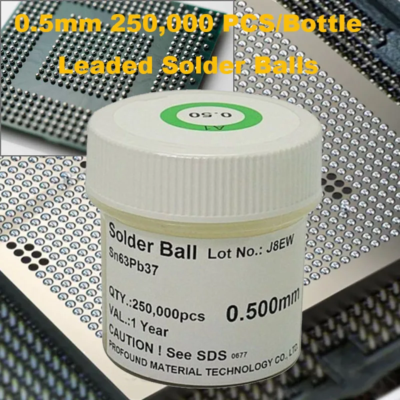 Leaded 250K/Bottle PMTC Solder Ball 0.5mm bga balls,solder ball,solderball for IC Chips PCB Welding Rework