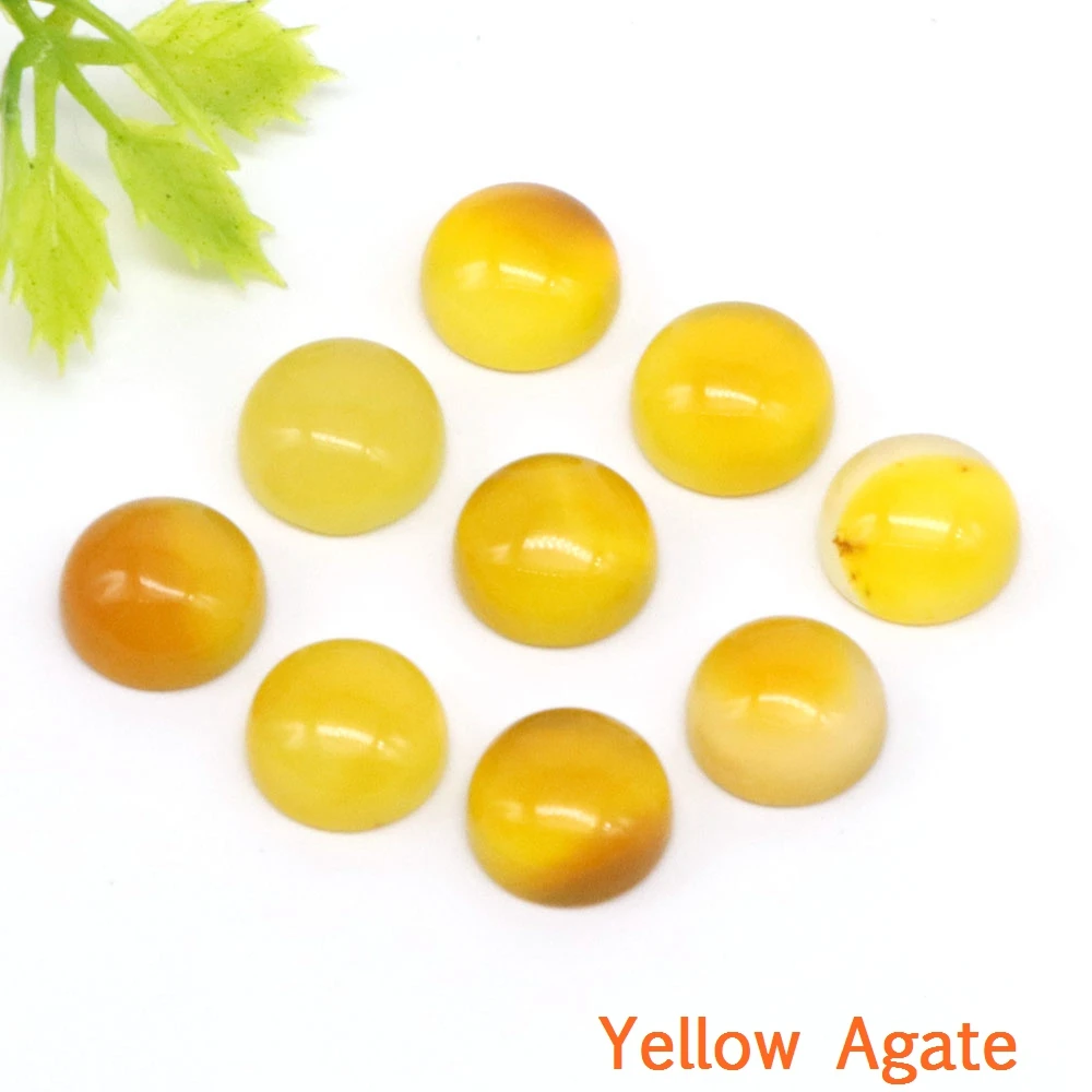 NONE 10mm Runde Cabochon Perlen mit flacher Rückseite Natursteine Halbkuppel Cab DIY Ohrring Ring Anhänger Schmuckherstellung Zubehör Großhandel 4