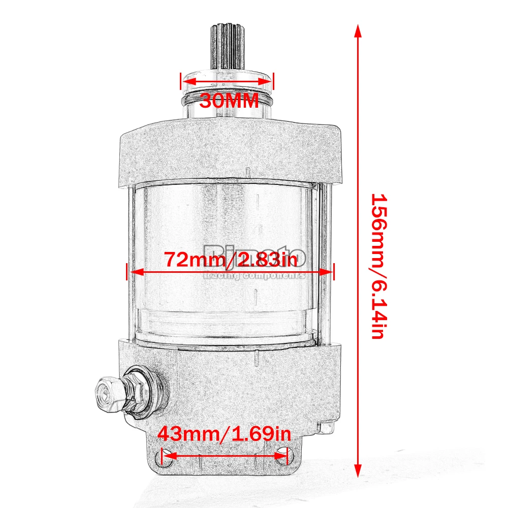 Motorrad-Anlasser für Honda CLR125 CLR125W XLR125 XLR125R WYC125 für Yamaha YZF R1 R1 04-08 31200-KCM-003 5VY-81890-00 – Detail 8