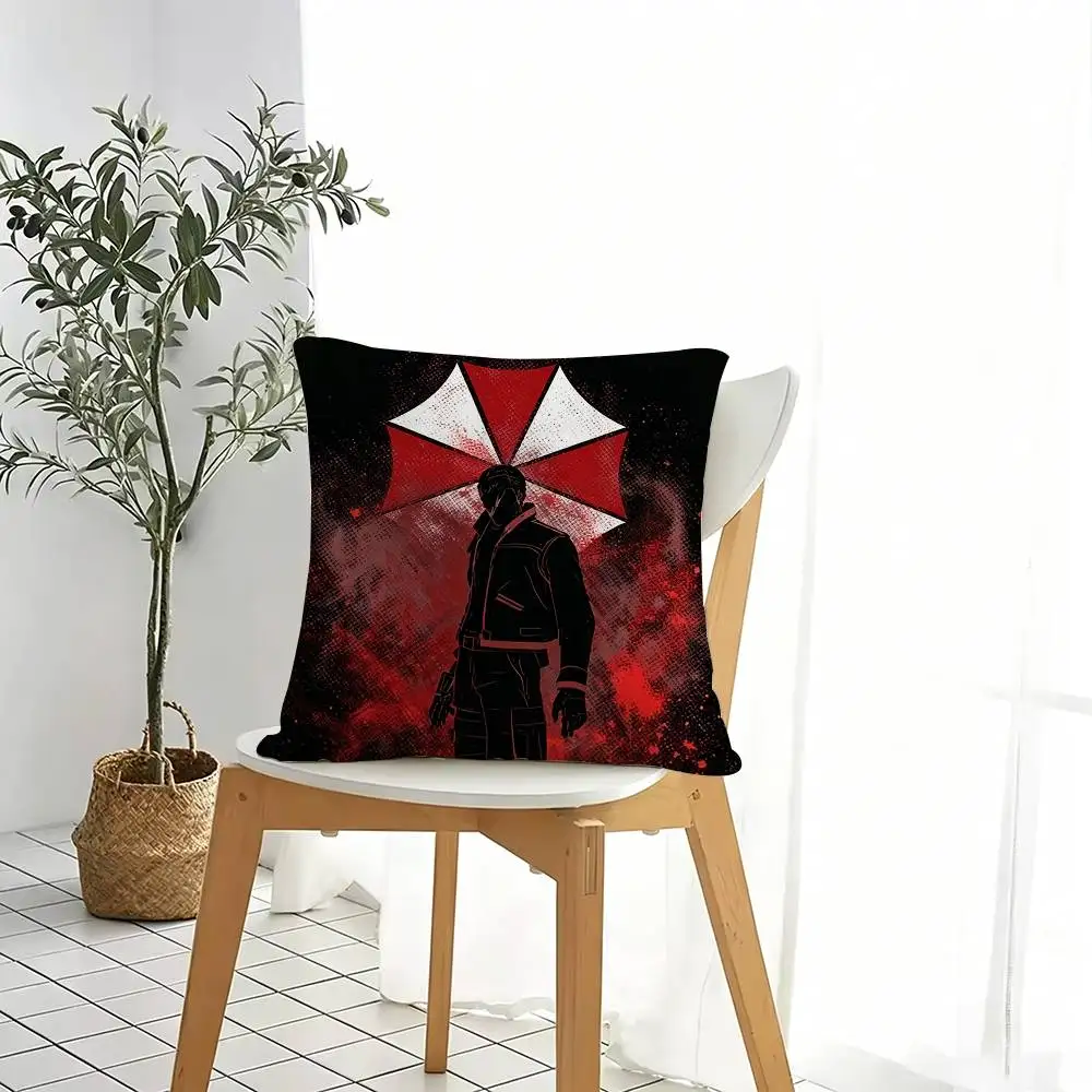 Horror game R-Resident Evil Umbrella Corporation  Pillow Case Square Double-Sided Sofa Cushion Cover Bedroom Bedside Pillow Gift