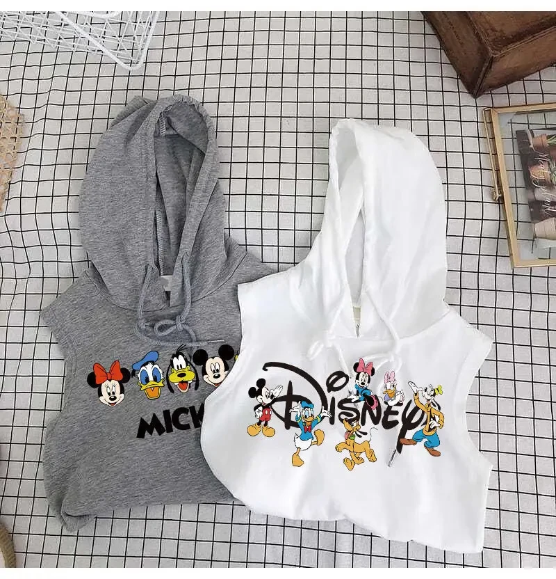 Baby Boys Girls Mickey Mouse Hooded Vest Shorts 2Pcs/Sets Clothes Summer Toddler Sleeveless Tracksuits Children Clothing Outfits