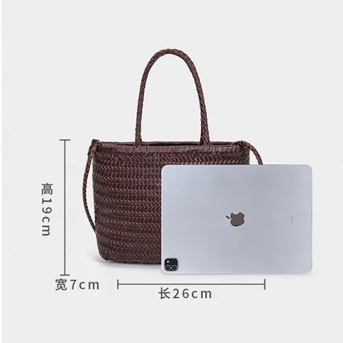 Imagen 2 del producto 2025 primavera nuevo bolso trenzado cesta francesa bolso Vintage Boho gitano azteca ibiza bandolera de cuero genuino estilo ins femenino