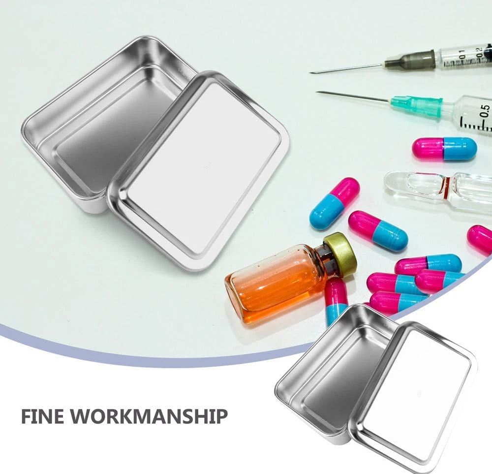 1Pcs Dental Tray Surgical Nursing Lid Medical Equipment Steriliser Container For Dentist Storage Box Stainless Steel Instrument