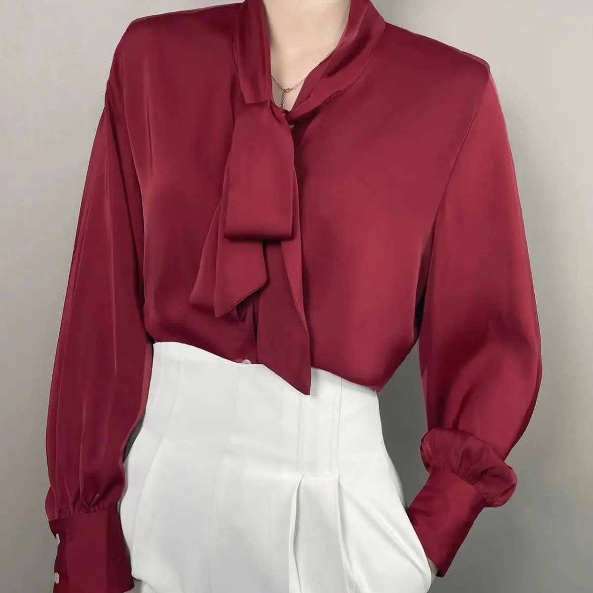 

Blusas Mujer De Moda 2024 Long Sleeve Blouse Women Bow Collar Chiffon Blouse Shirt Tops Women Blouses Shirts Blusa Camisas