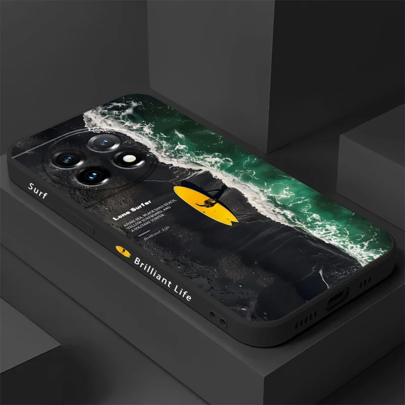 

Lonely Surfing Phone Case For Oneplus 13 13R 12 12R 11 11R 10 10R 10T 9R 9RT 9 8T 8 7 7T Pro 5G Liquid Silicone Cover