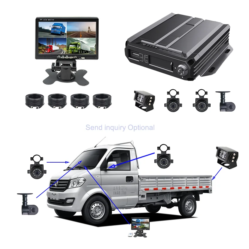 Factory Direct Sales 4ch Car Black Box Driving Security 1080p Camera Vehicle Mdvr Mobile System Truck Cmsv6 4g Gps Mdvr