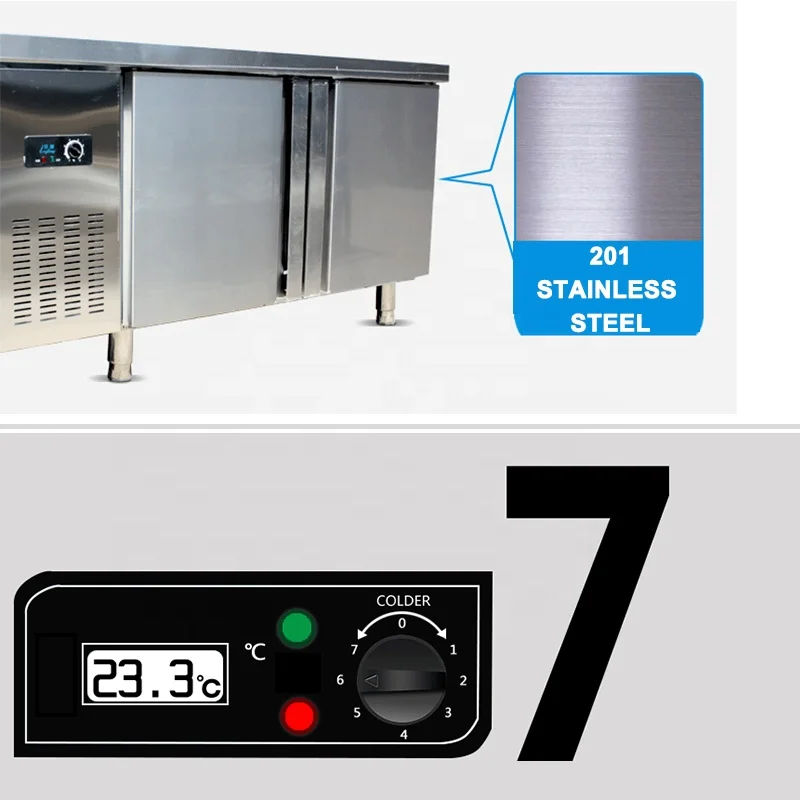 مطعم تجاري، مطبخ بار، خزانة تجميد، فريزر عميق، مبرد سطح المكتب، ثلاجة بار تحت الطاولة