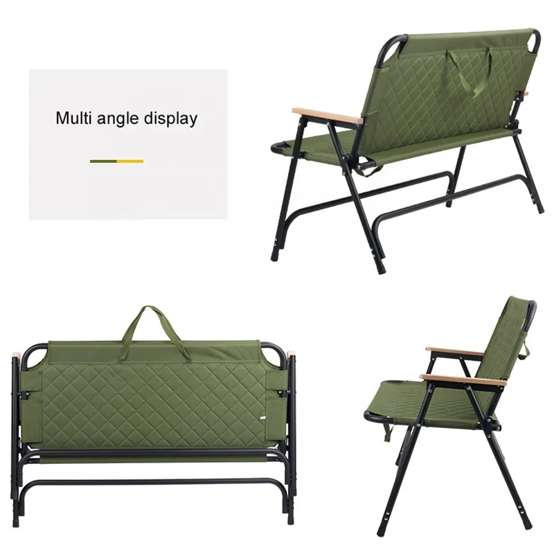 Outdoor Furniture Stackable Portable Cotton Padded Camp Kermit Chair Wood Grain Picnic Folding Camping Chairs