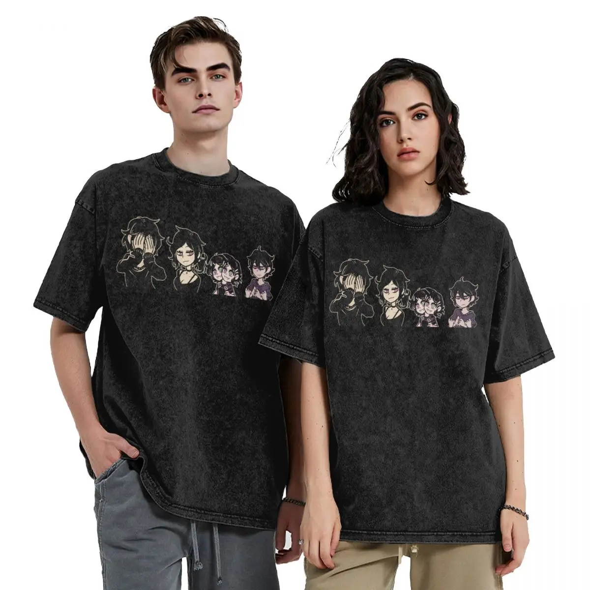 

Ashley And Andrew The Coffin Of Andy And Leyley Hip Hop Short Sleeve T-Shirts Tops Tees Streetwear T Shirt Cotton for Men Women
