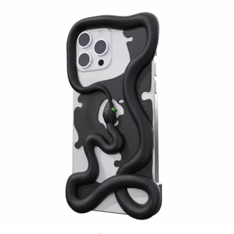 

Cool 3D Snake Hollow Design Phone Cover For iPhone 16 15Promax 14 Mobile Cases for iphone 13Pro 12 11pro Fundas