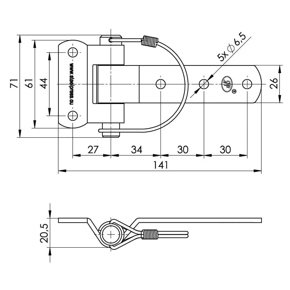 Rust Resistant D Type Steel Hinges Zinc Plated for Heavy Duty Use on Trailers Trucks Caravans and Utility Doors