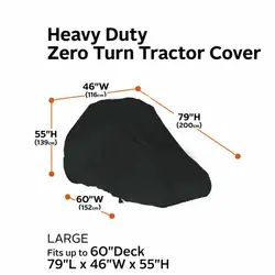 Garden Mower Cover Outdoor UV Protector Rainproof Sunscreen Waterproof Heavy-Duty Zero Turn Mower Cover Large Protective Sleeve