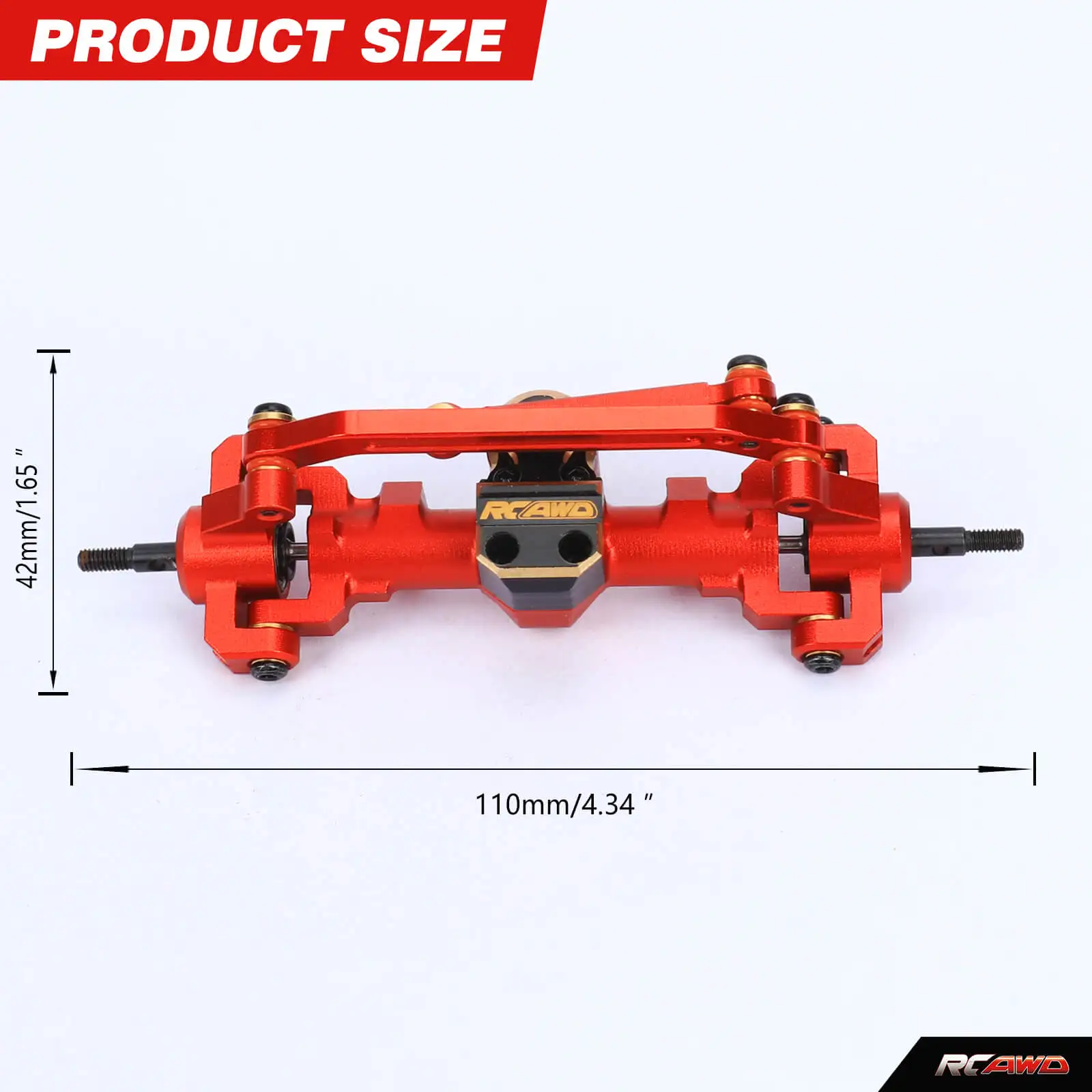 RGT 1/24 silver worm all metal front axle for 1/24 ECX Barrage&RGT&FTX crawler upgrades parts