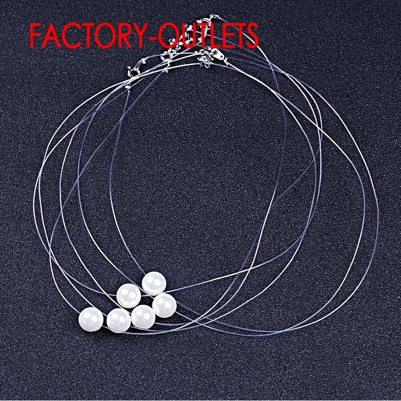 Big Sale 925 Sterling Silver Chokers Necklace Cubic Zircon Pearl CZ Round Heart Cross Moon Square Transparent Fish Line Jewelry - Image 5