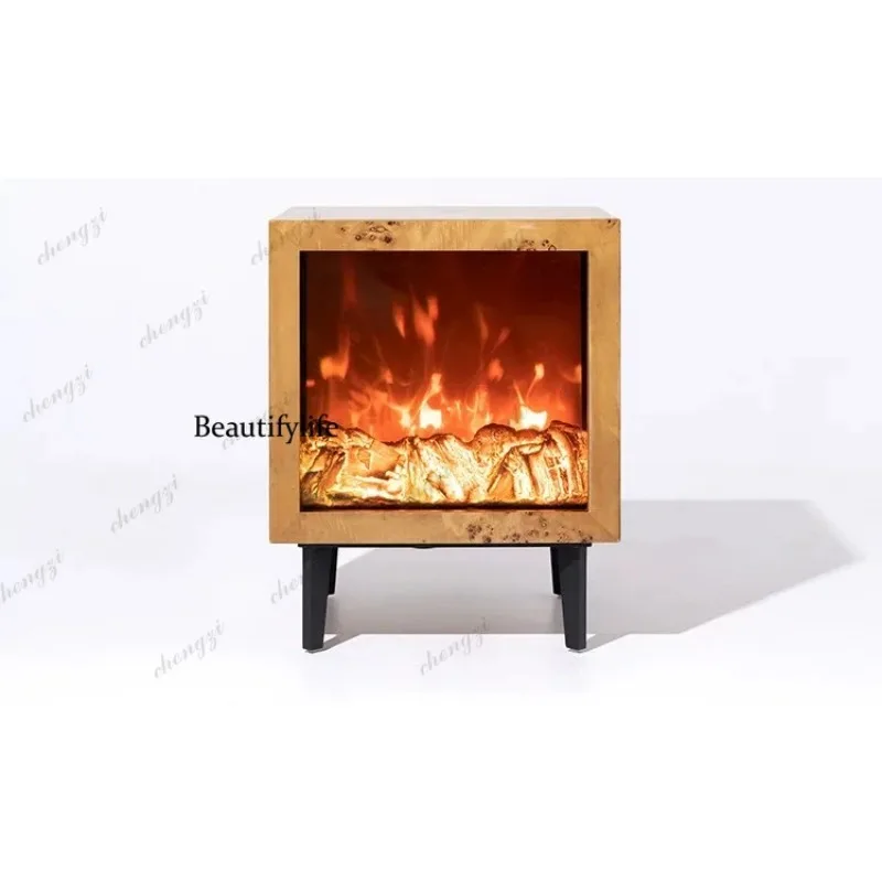h178  Mahogany grain simulation stove solid wood audio side cabinet living room decorative bedside table