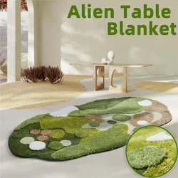 Household Moss Imitation Cashmere Coffee Table Rug Shaped Thicken Bedroom Bedside Mat Non-slip Absorbent Living Room Carpet