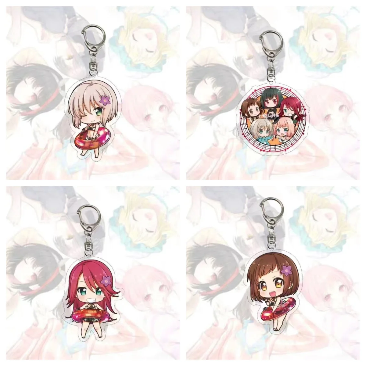 

Anime Bang Dream! Acrylic Keychain Bangbang HelloHappyWorld chaveiro Accessories Cute Bag Pendant for Gift 6cm