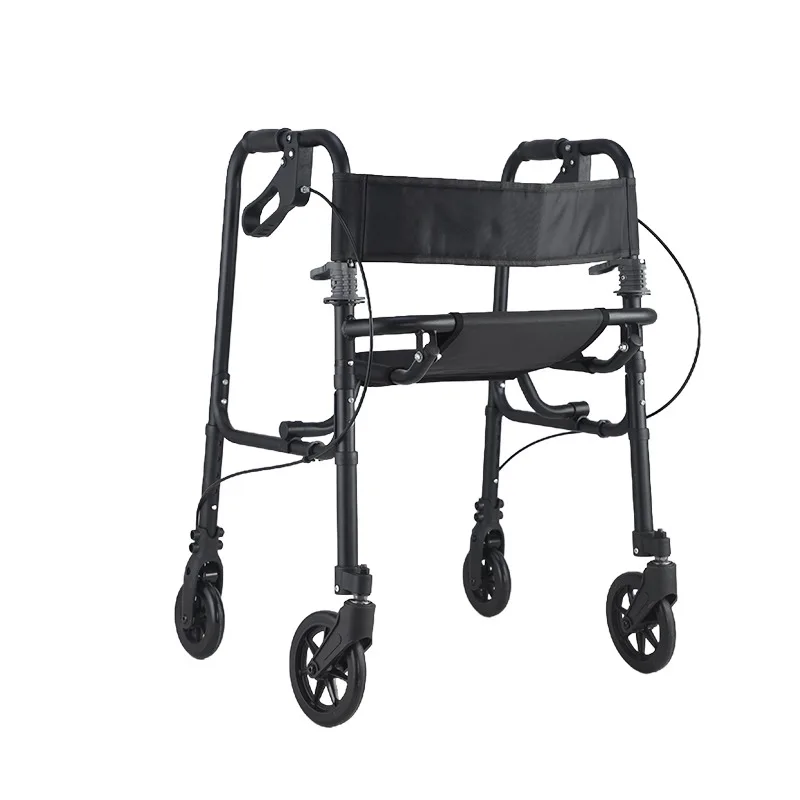 Por         Multi-Functional Wheeled Rollator | Lightweight Aluminum Alloy Height-Adjus         Walker