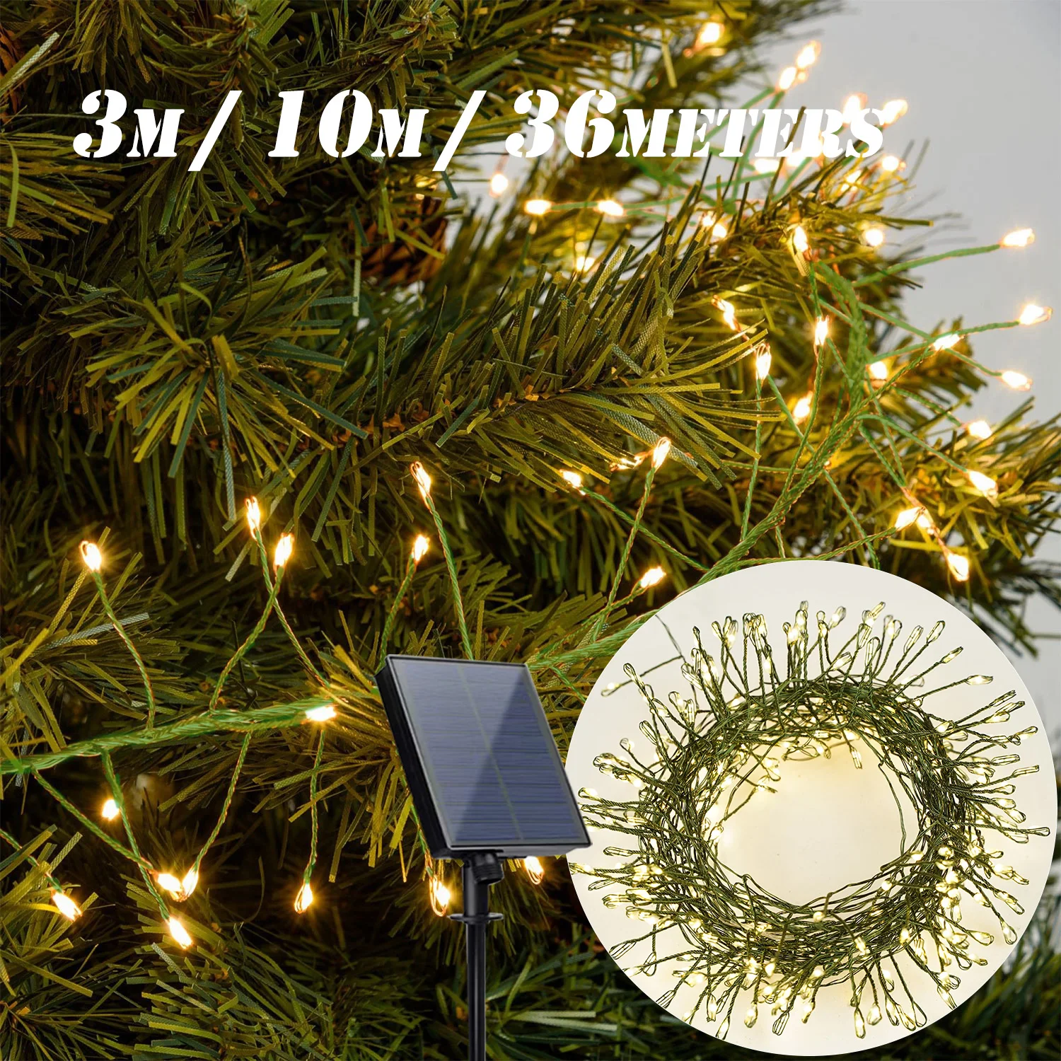 36M 1000LED Christmas Tree Lights Fairy String Lights For Outdoor Garlands Party Lamps Decoration Green Wire LED Indoor Festoon