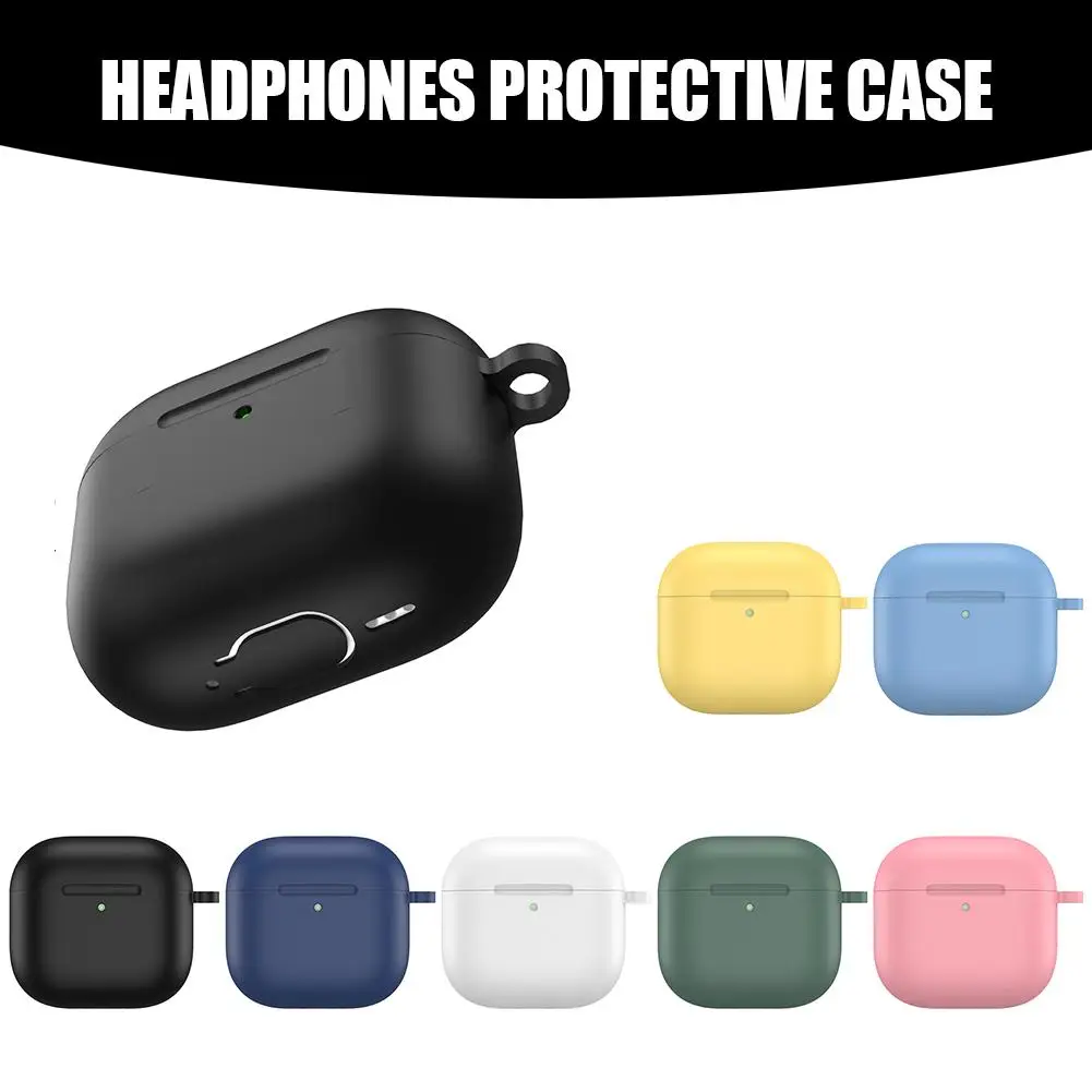 Para apple airpods4 cor sólida silicone protetor integrado anti-queda, com caso fivela à prova de poeira montanhismo anti-scr g4w1