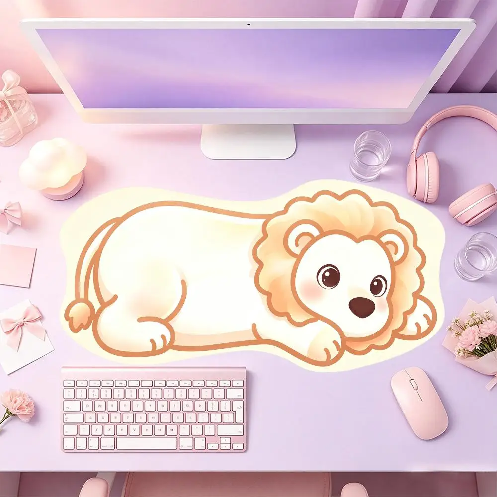 Large Size Table Mat Lying Cute Lion Mousepad Guarantees Reliable Performance For Bedroom Learning And Keyboard Accessories
