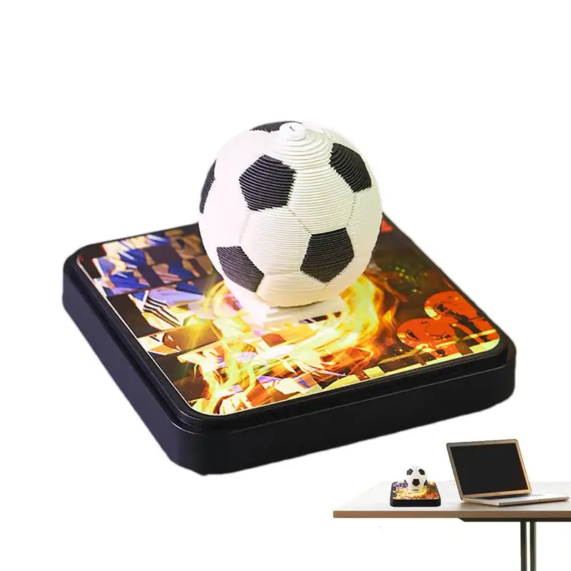 3D Memo Pad 2025 Desk Calendar Football Soccer Memo Pad 3D Artistic Weekly Calendar Notepad Pen Holder Home Decor Gifts