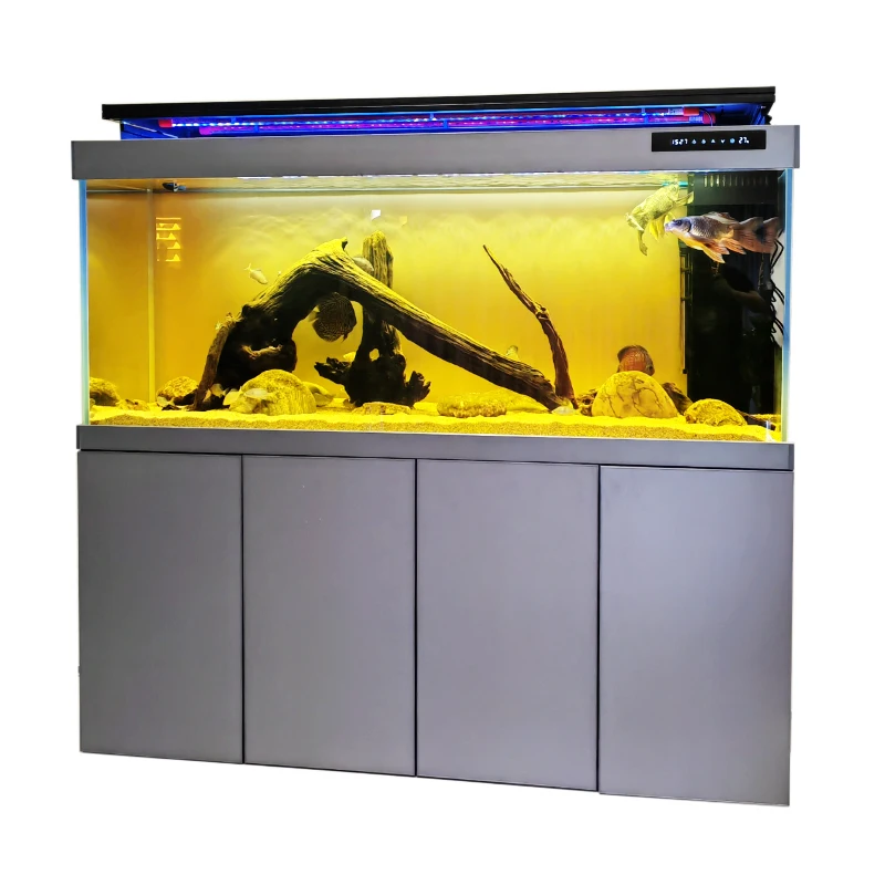 

Custom 200 Gallon Ultra Clear Glass Aquarium Koi Arowana Fish Tank Bottom Filter Fish Tank for Home Office Decor