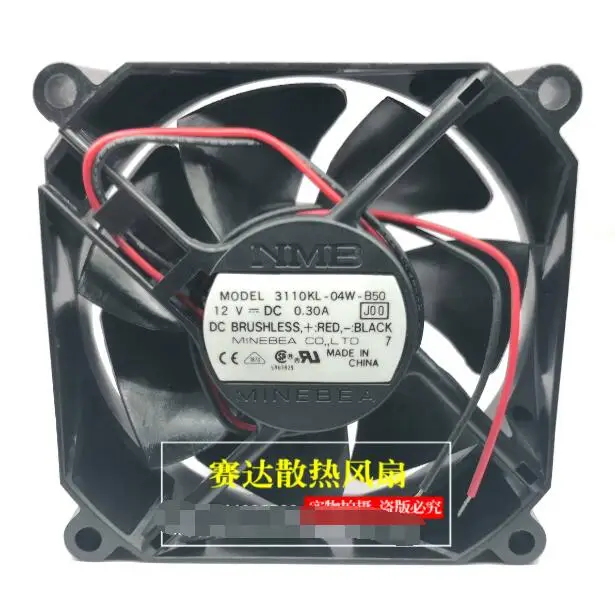 

NMB 3110KL-04W-B50 J00 DC 12V 0.3A 80x80x25mm 2-Wire Server Cooling Fan