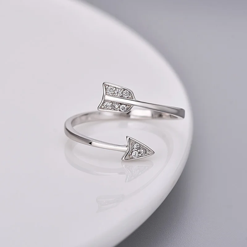 

Buyee 925 Sterling Silver Female Ring Finger White Zircon Simple Open Ring for Women Girl Fashion Rose Gold Fine Jewelry Circle