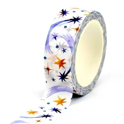 NEW 1PC 10M Decorative Blue Stars Washi Tape for Scrapbooking Journaling Adhesive DIY Masking Tape Cute Stationery
