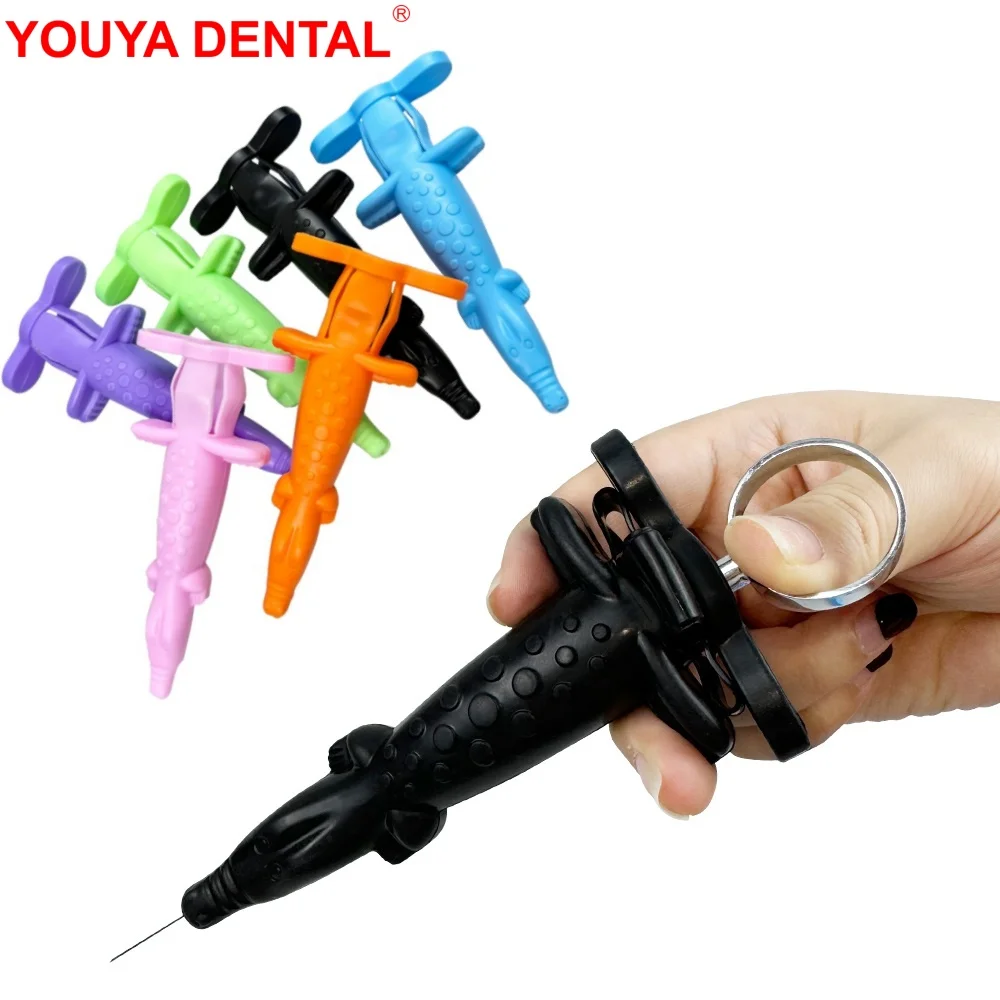 

2pc Reusable Dental Syringe Sleeve Crocodile Shaped Dentistry Syringe Protective Cover Dentist Surgical Injector Tool Instrument