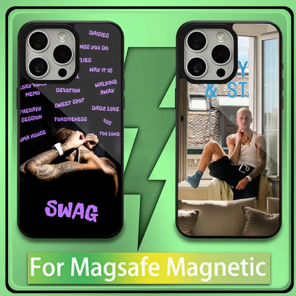 

SWAG J-Justin B-Bieber Phone Case For iPhone 16,15,14,13,12,11,Plus,Pro,Max,Mini Soft Magesafe Magnetic Wireless Charge