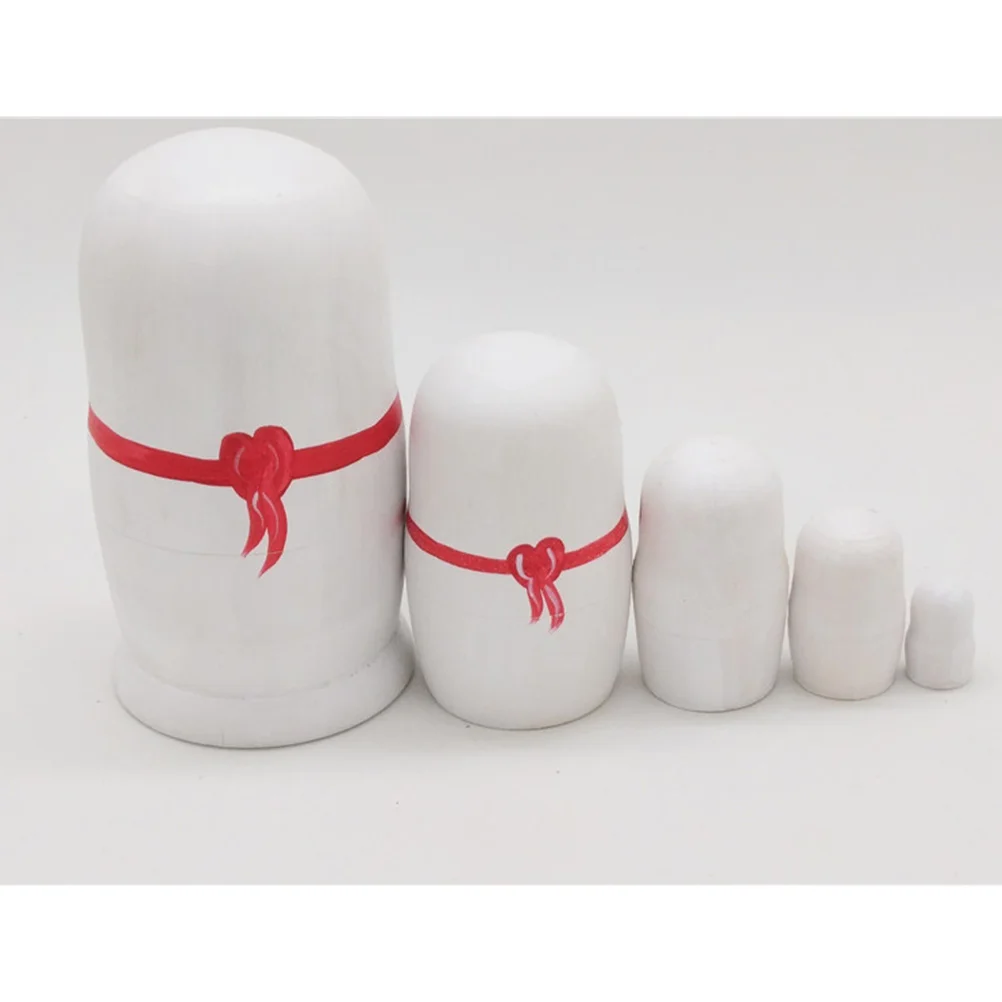 

5 pcs Nesting White Fortune Cat Russian Collection Decoration Jewelry Storage Gift For Kids Adults Lovers Crafts Fans