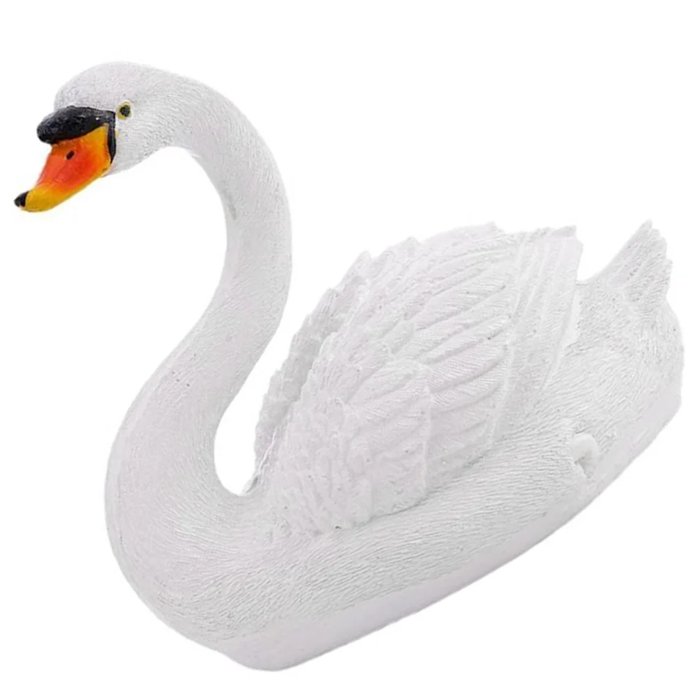 Floating Swan Statue White Model Pool Decors Sculpture Outdoor Decoration Elegant for Resin Garden Animal Ideal