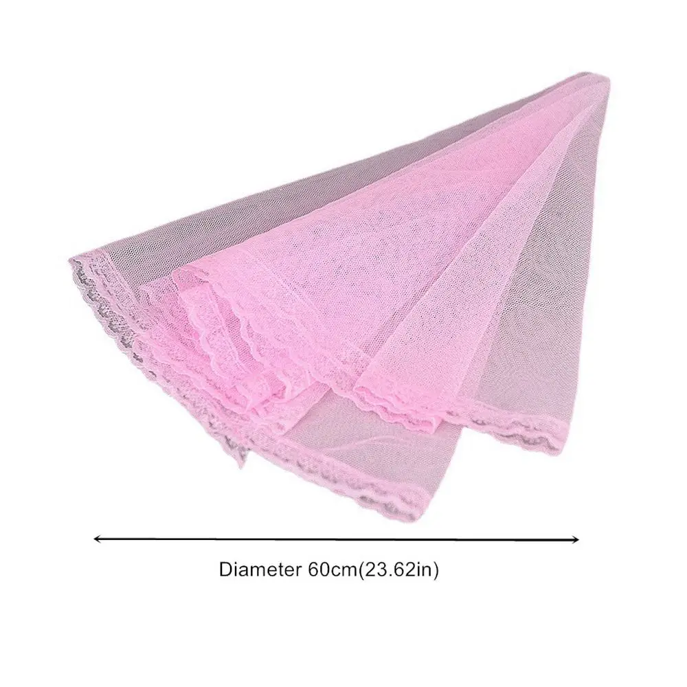 Mode Kopfbedeckung Puppe Schleier Kopfschmuck Weiße Puppe Spitze Schleier Runde Lange Puppe Hochzeit Schleier Für Mädchen