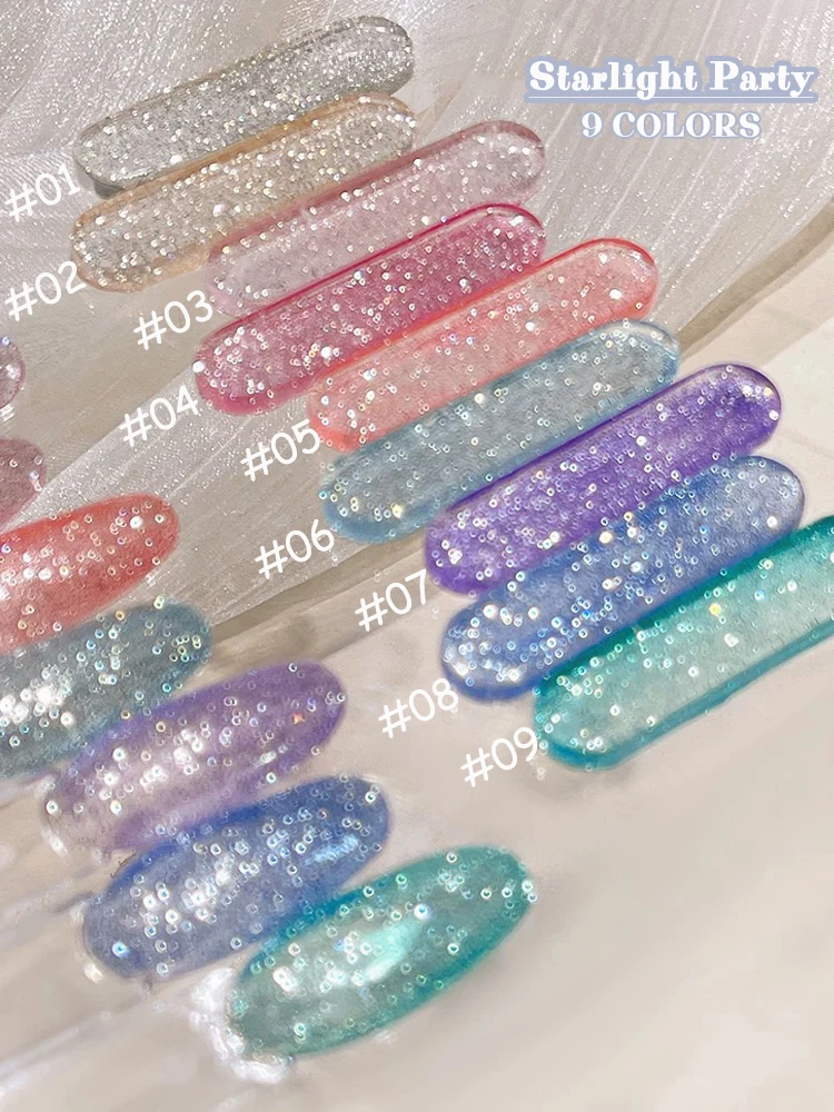 

1-16pcs WS Summer Nails Hot Selling Super Flash Colorful Pink Blue Broken Diamond Gel Nail Polish 2025 Whitening Nail Art