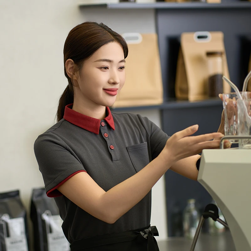 Hot Pot Work Clothes Waiter Catering Workwear Restaurant Costume Canteen Staff Garments Hotel Coat Short Sleeve Uniform