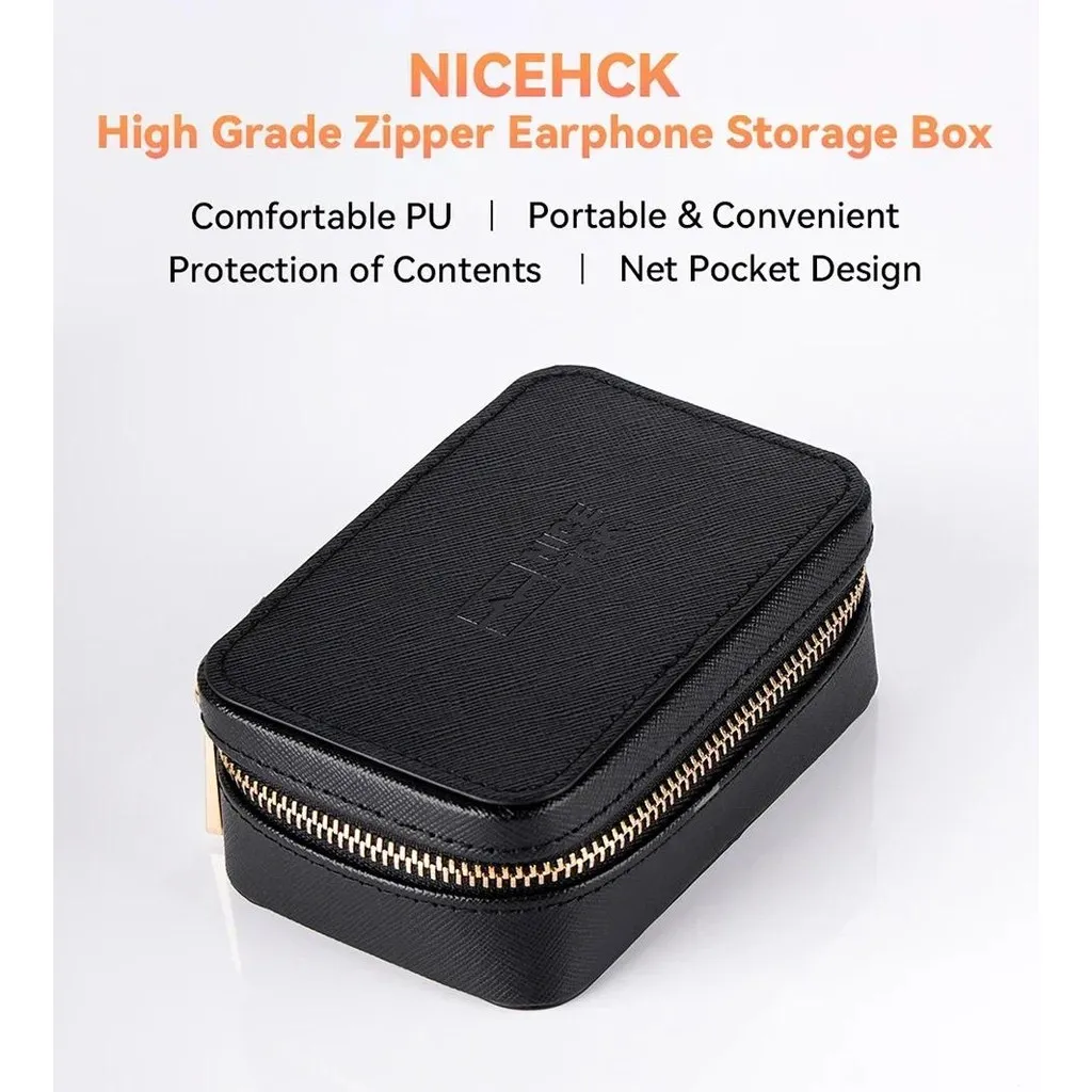 NiceHCK สูงเกรดซิปหูฟัง PU กล่องเก็บ IEM อุปกรณ์เสริมขนาดใหญ่ความจุกระเป๋าแบบพกพาสําหรับ Himalaya DragonScale DearOrpheus