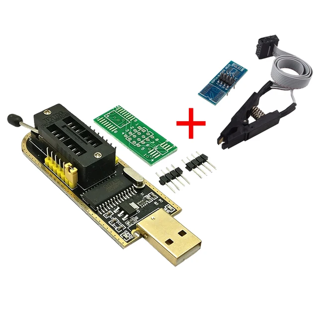 CH341A 24 25 Seria EEPROM Flash BIOS Moduł programatora USB + klips testowy SOIC8 SOP8 do EEPROM 93CXX / 25CXX / 24CXX