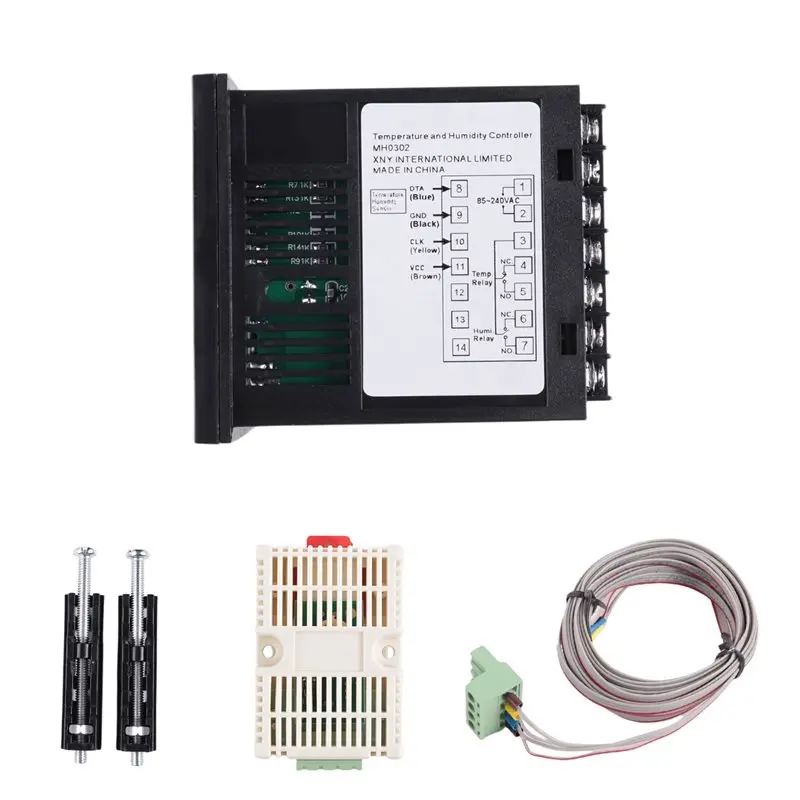 

SINOTIMER Temperature Humidity Controller, MH0302 Panel Mounted Digital Temperature And Humidity Controller Sensor