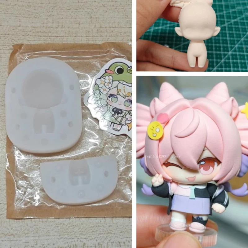 Q Version Body Model Silicone Mold DIY Handmade Ultra-light Clay Figure Cartoon Doll Works Making Decorative Shapes Clay Molds