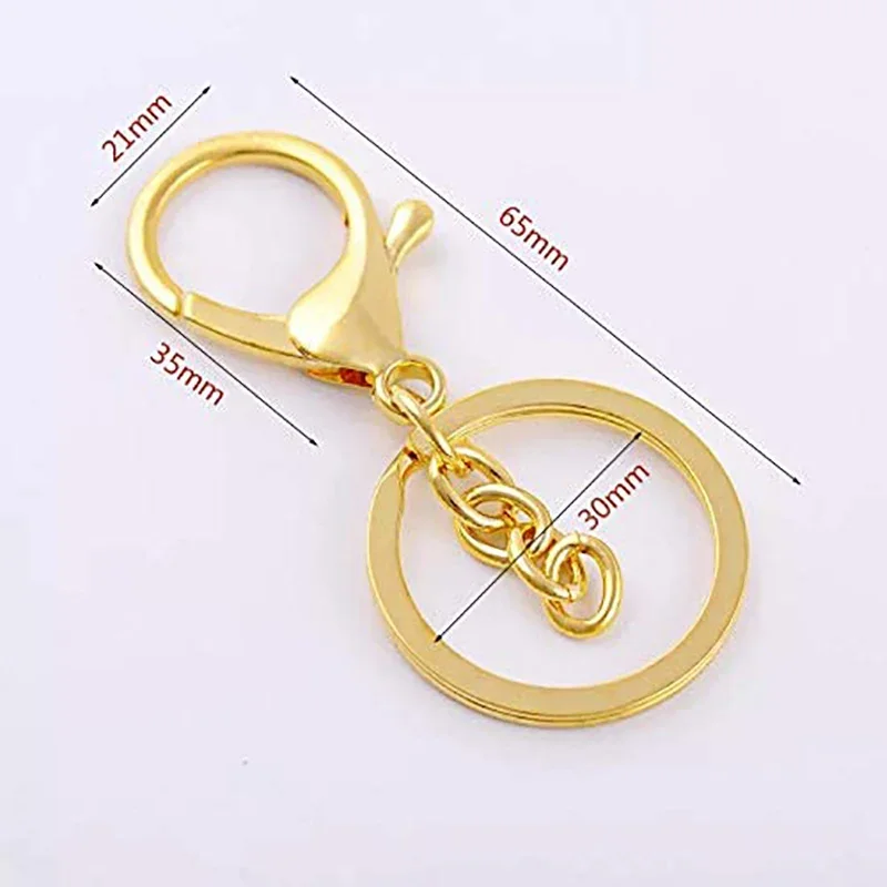 10/5Pcs Lobster Claw Clasp Keychain Metal Lobster Clasp Swivel Clasps Hook With Flat Split Ring Buckle For Key Chain Accessories