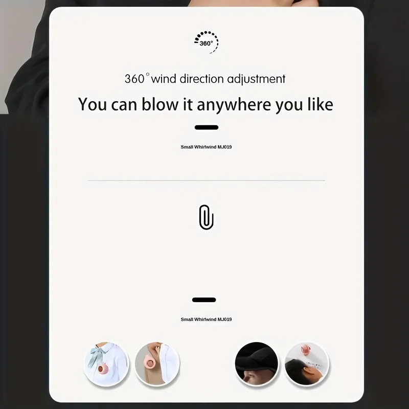 USBハンギングネックファン、ポータブルクリップオンハンドヘルドファン、サイレントミニブレードレスファン、3スピード調整可能な風速、ボタン子供用