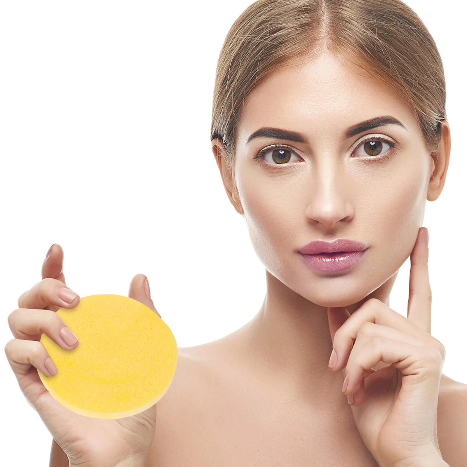 50Pcs Compressed Facial Sponge Natural Yellow Spa Sponges for Cleansing Exfoliating Mask Makeup Removal Face Wash