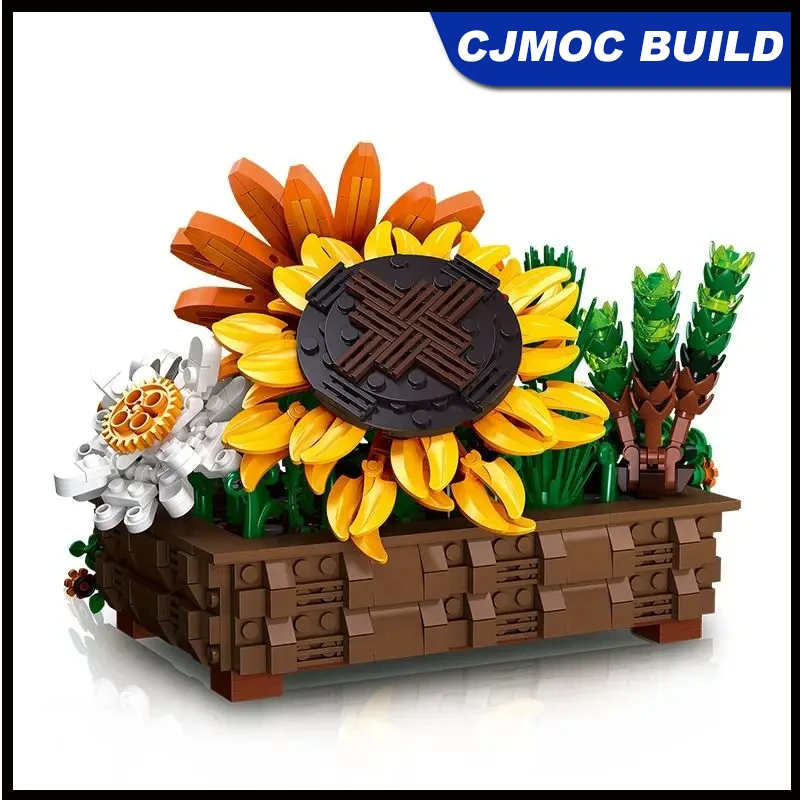 JJ9034 ivy bonsai sunflower flower plant model creative Decoration Building Block Plastic Toy Gift For Girls Kids Boys Jiestar