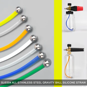 فلتر الفولاذ المقاوم للصدأ لغسالة الضغط العالي ، مدفع الرغوة ، لانس رغوة الثلج ، حشو بأنبوب بلاستيكي ، ملحقات غسيل السيارات