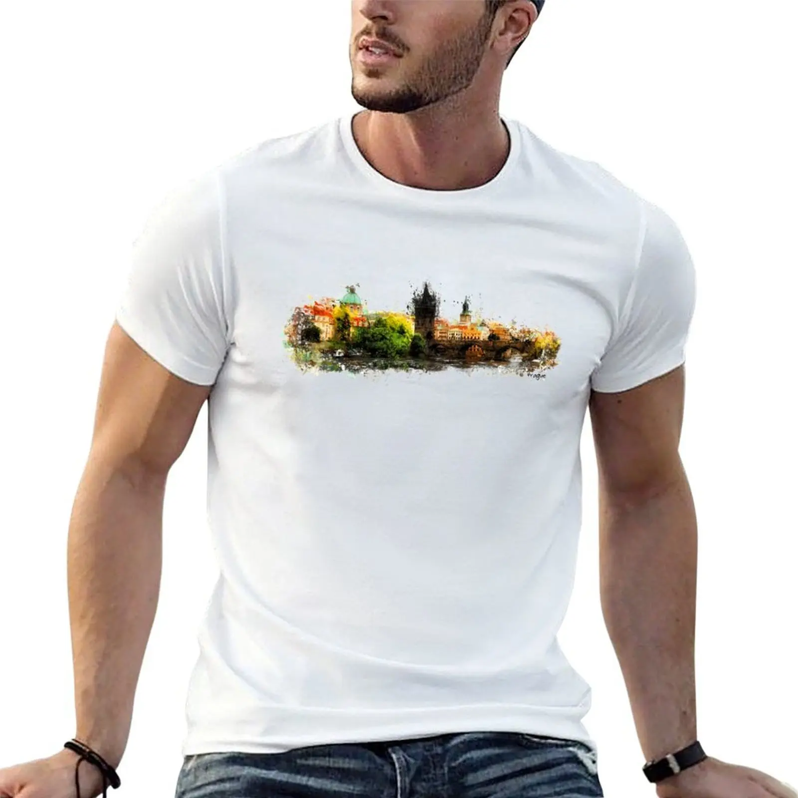 

Prague panorame T-Shirt graphic t shirts for man man t shirt designer T-Shirt