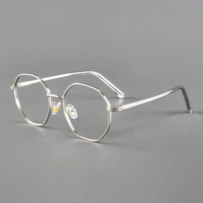 Thin Metal Octagonal Myopia Glasses Anti Blue Light High-definition Prescription Eyeglasses Diopters 0 To -4.0 for Men Women